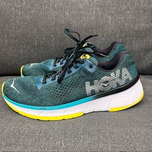 Hoka One One Mens Cavu 1019281 Blue Road Running Shoes Lace Up Low Top SZ 11